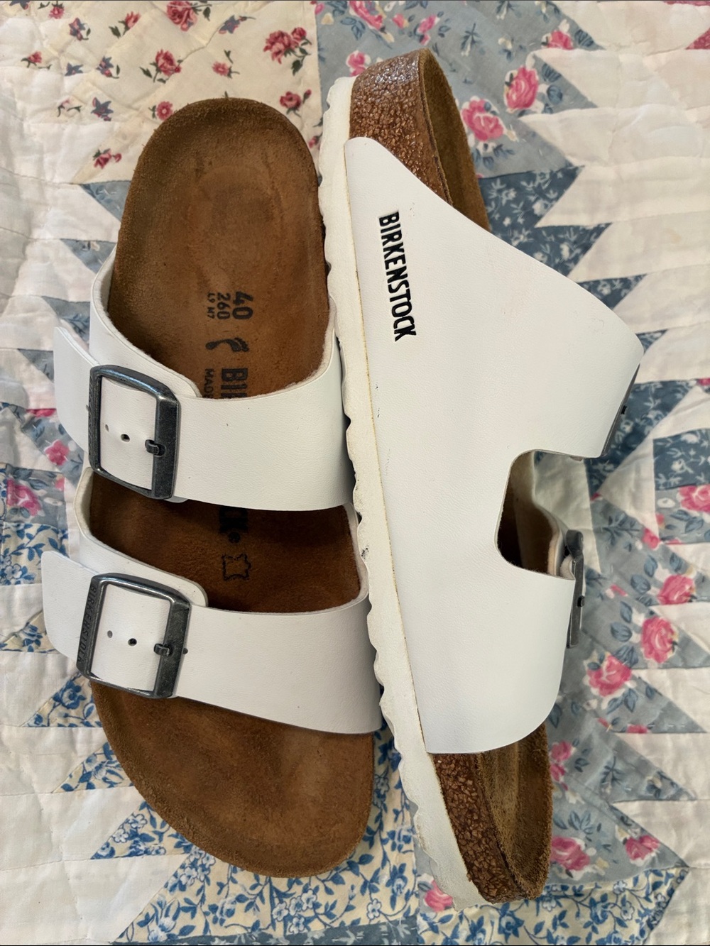 Birkenstock Arizona White Slide Sandal